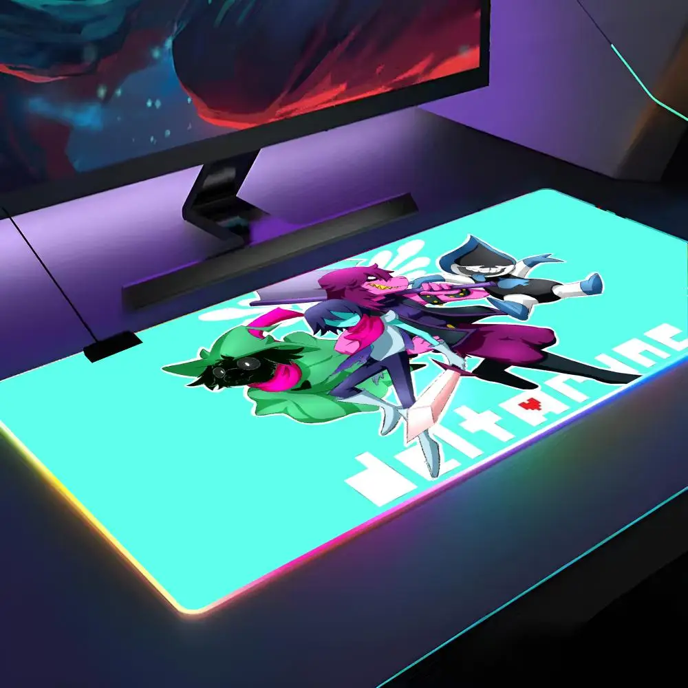 

D-Deltarune коврик для мыши RGB с подсветкой коврик для мыши ноутбук коврик для мыши ноутбук геймер компьютерный стол игровые аксессуары