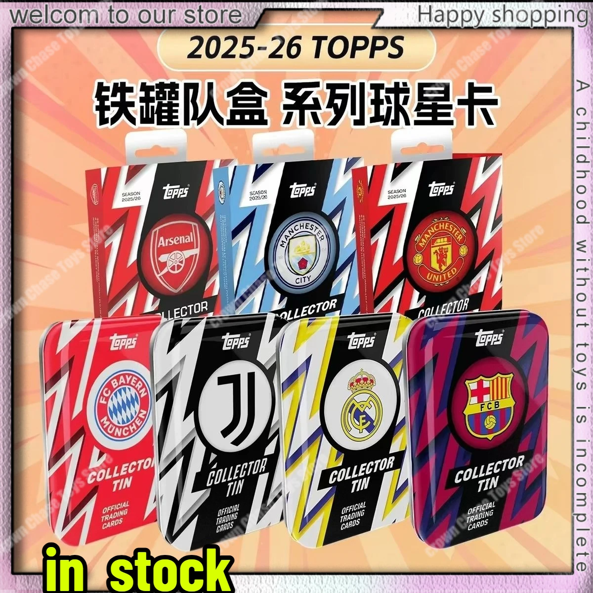 

Topps Official Collector Tin Cards Blind Box 2025-26 Liverpool Barcelona Soccer Trading Card Gold Vault Limited Auto Card Gift