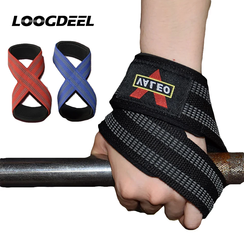 LOOGDEEL 1 Par de Correas de Levantamiento de Pesas para Entrenamiento, con Agarre Antideslizante, Asistencia para Peso Muerto y Dominadas, Soporte para Muñeca, Gimnasio