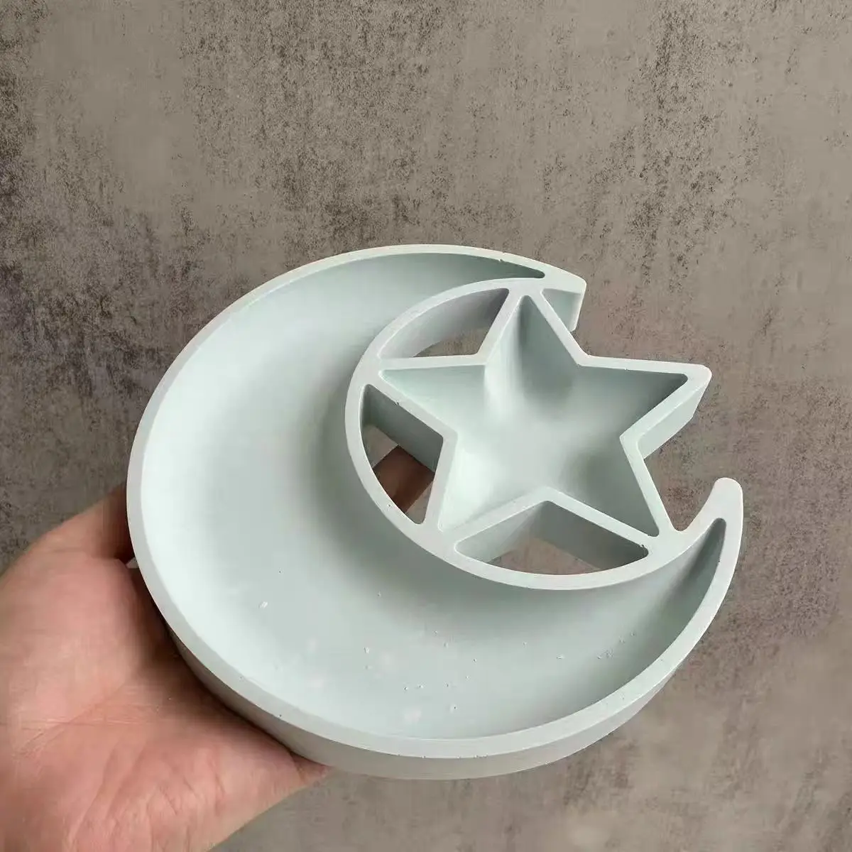 Moon And Star Shape Tray Mold DIY Handmade Aromatherapy Gypsum Storage Tray Plate Silicone Mould Epoxy Resin Decoration Mold