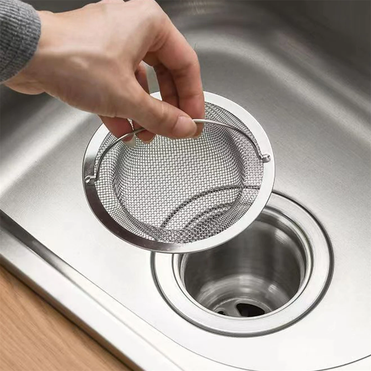 2/5Pcs Küche Waschbecken Edelstahl Filter mit Griff Badewanne Wc Kanalisation Mesh Siebe Haar Abfall Filter Ablauf Loch filter