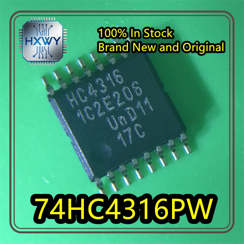(20/100 pieces) 74HC4316PW HC4316 TSSOP16 Quad-Channel SPST Analog Switch, 100% New, Original, In Stock, Electronic Device IC
