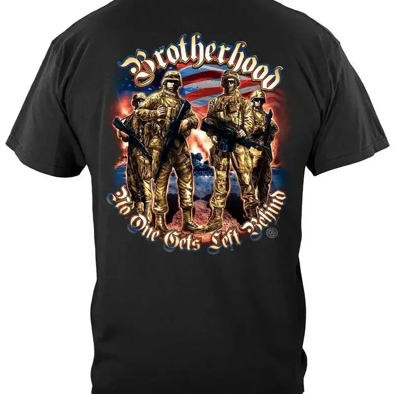 Brotherhood Soldier Military 100% Cotton Black TShirt