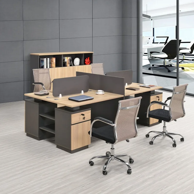 ec-Modern minimalist Computer desk with drawer Wooden multifunctional staff table Person mesa para escritório office furniture-