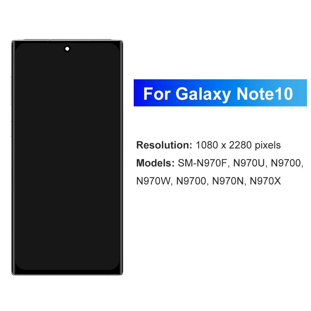 Super AMOLED Note10 N970F N970F/DS Screen Replacement for Samsung Galaxy Note 10 LCD Display Touch Screen Digitizer with Frame