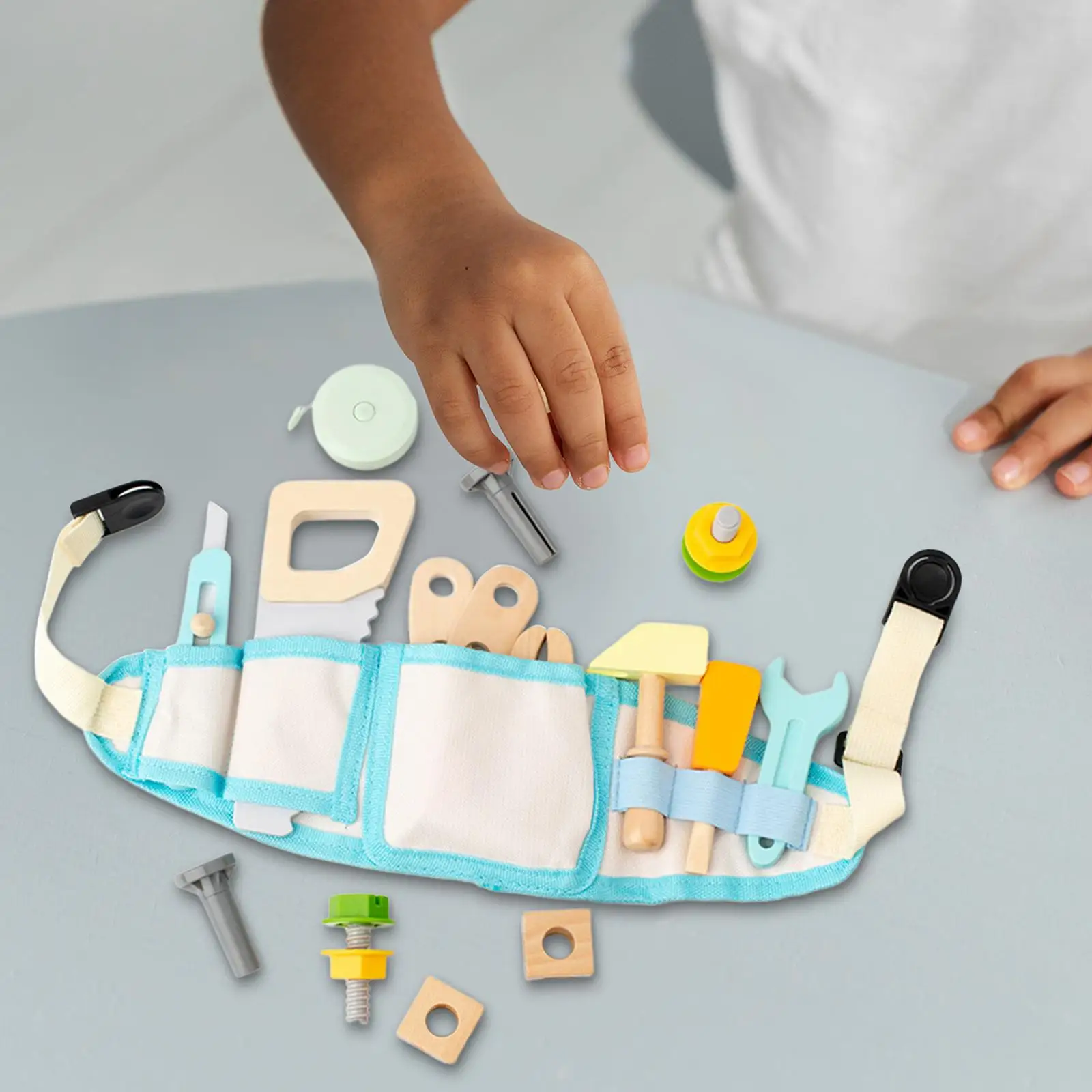 Crianças ferramenta cinto montessori brinquedo educativo haste construção brinquedo conjunto de brinquedos de madeira para o jardim de infância pré-escolar festa brinquedo meninas meninos
