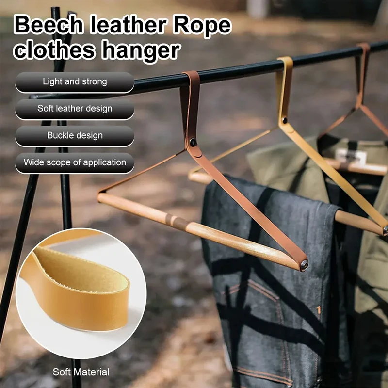 Verstelbare Lederen Kleding Droogrek Ultralichte Outdoor Kleding Hanger Voor Thuis Badkamer Picknick Kamperen