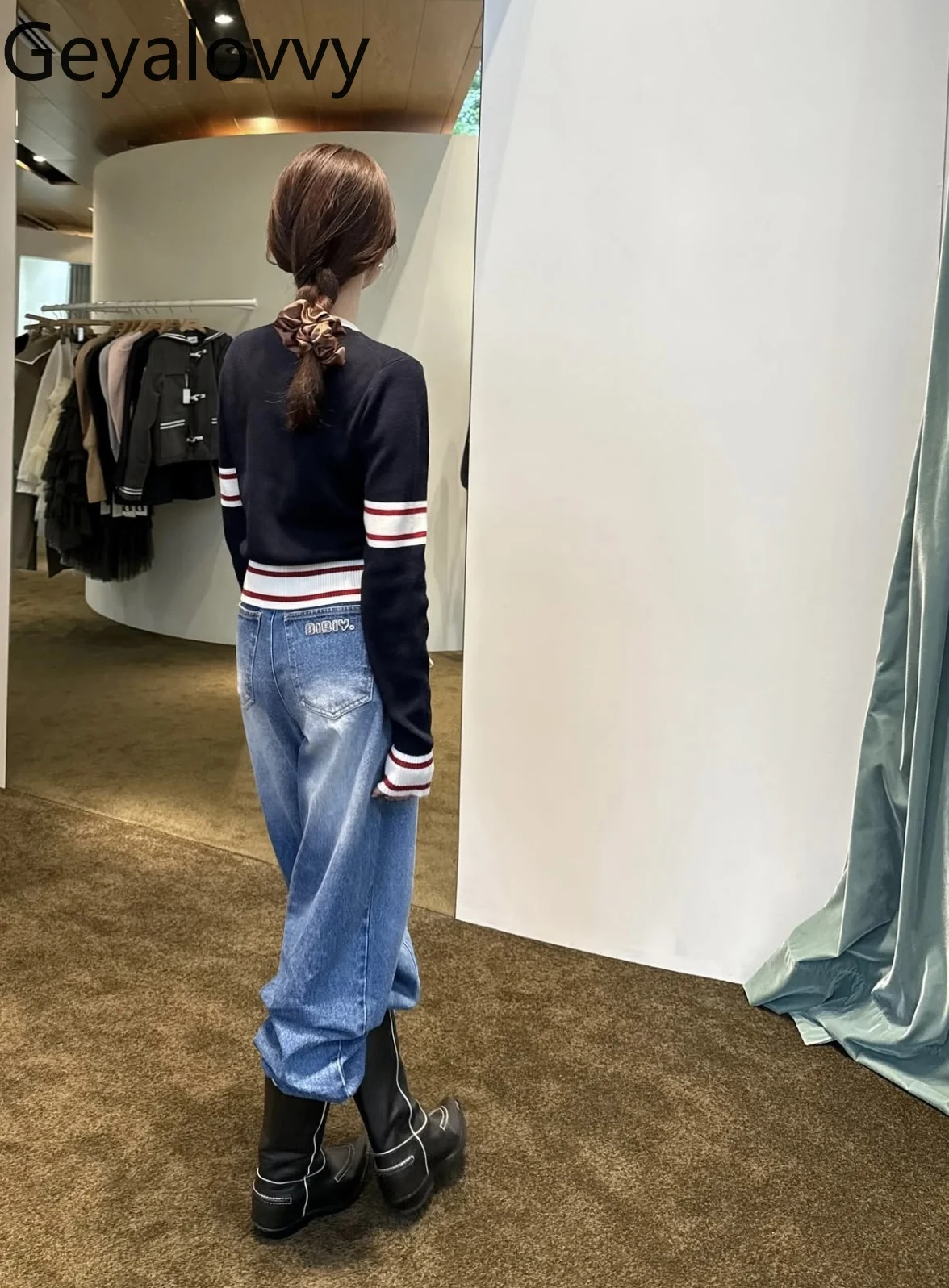 اليابانية كلية نمط الدانتيل متابعة المرقعة سترة مشغولة من الصوف الخريف جديد الحلو الفتيات تنوعا جولة الرقبة طويلة الأكمام سترة قصيرة