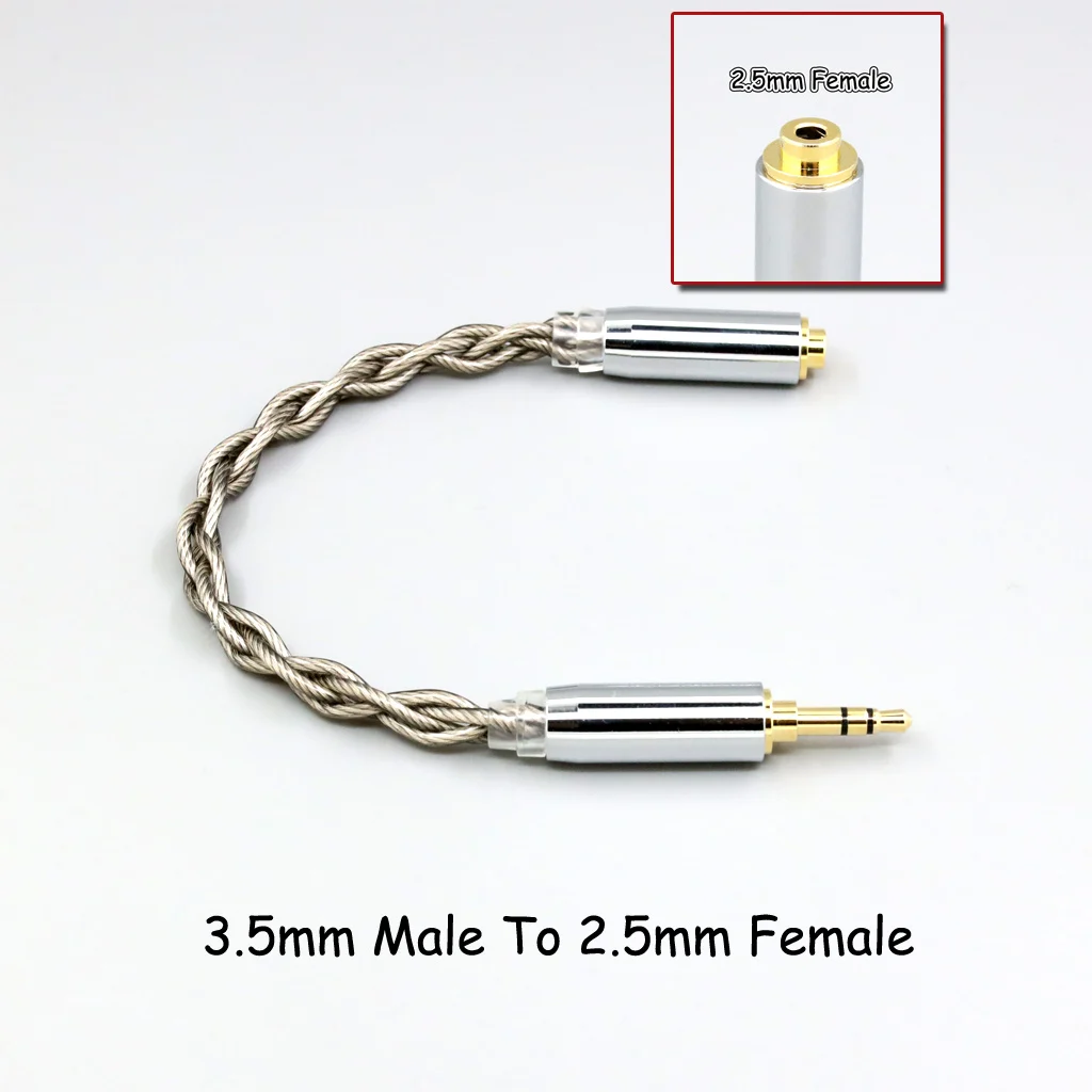99 % reines Silber + Graphen versilbertes Schild-Kopfhörerkabel für 4,4 mm, 3,5 mm, 2,5 mm XLR 6,35 mm Stecker auf Buchse, Adapter-Konverter – Detail 17