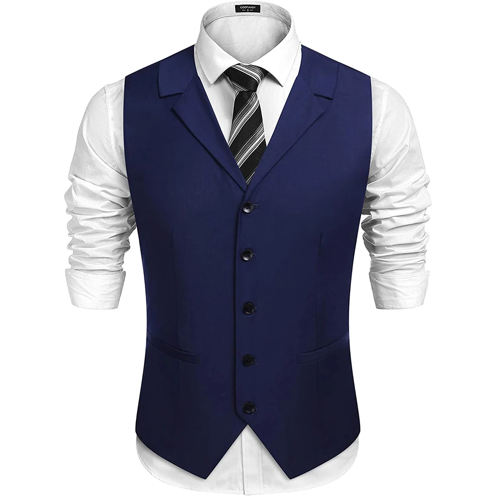 Colete Masculino Vest Navy Blue Single Breasted Notched Lapel Chalecos Para Hombre Men Steampunk Waistcoat жилетка