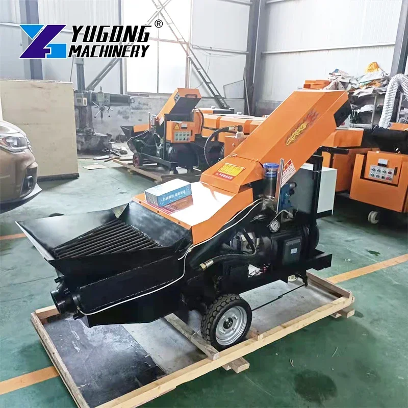 Diesel Concrete Pump Machine Multi Function Concrete Pump Construction Engineering Portable Mobile Mini Diesel Concrete Pump