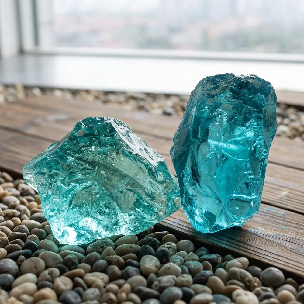 Piedras Preciosas de Vidrio Triturado con Esmalte Azul Marino Natural, Relleno Decorativo para Jarrones, Acuarios y Decoración del Hogar