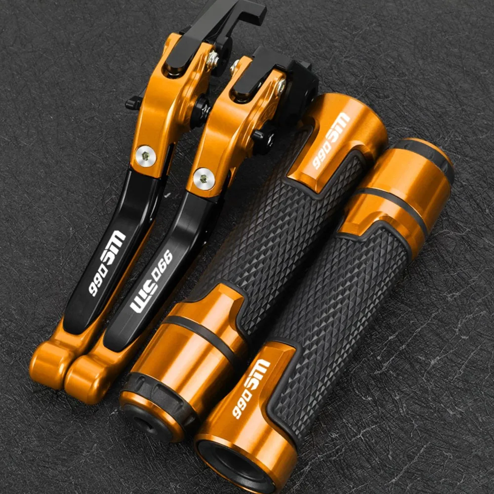 FOR 990SM 2007-2008 Extendable Brake Clutch Levers Handlebar Grip Handles bar Hand Grips 990 SM Motorcycle Accessories