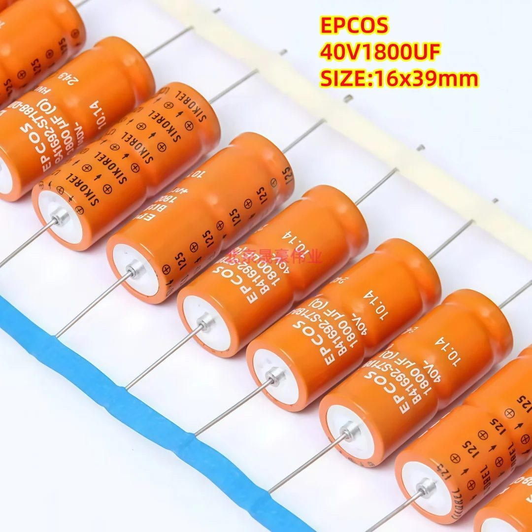 2/5/10PCS  1800UF40V Can replace 2200UF Axial Electrolytic Capacitor 125C B41692S7188Q2 40V1800UF  Size: 16 * 39mm