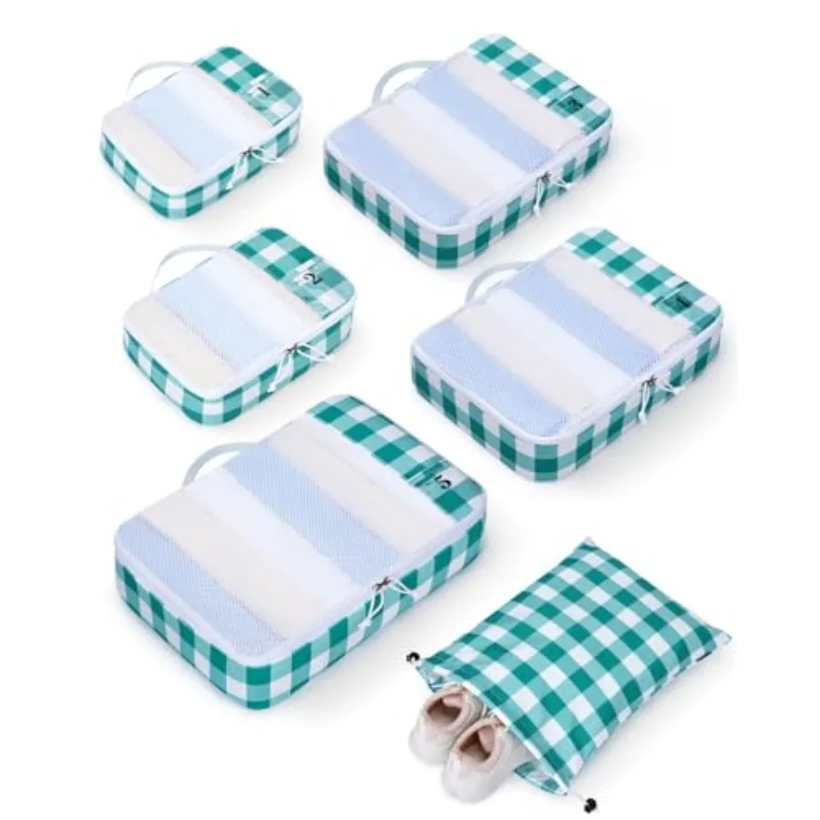 

Набор из 6 упаковочных кубиков для путешествий, органайзеры для чемоданов, легкие сумки для ручной клади с персонализированной биркой