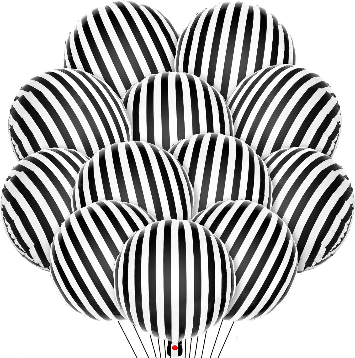 10pcs black and white striped aluminum film balloons for birthday parties, weddings, singles parties, decorations