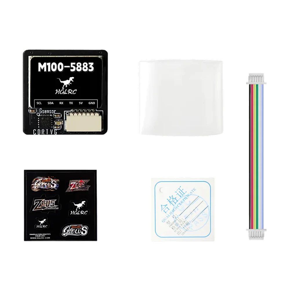 HGLRC M100-5883 M10 GPS Module 21x21mm with Compass Ceramic Antenna On-Board LED Indicators for RC Airplane FPV Long Range