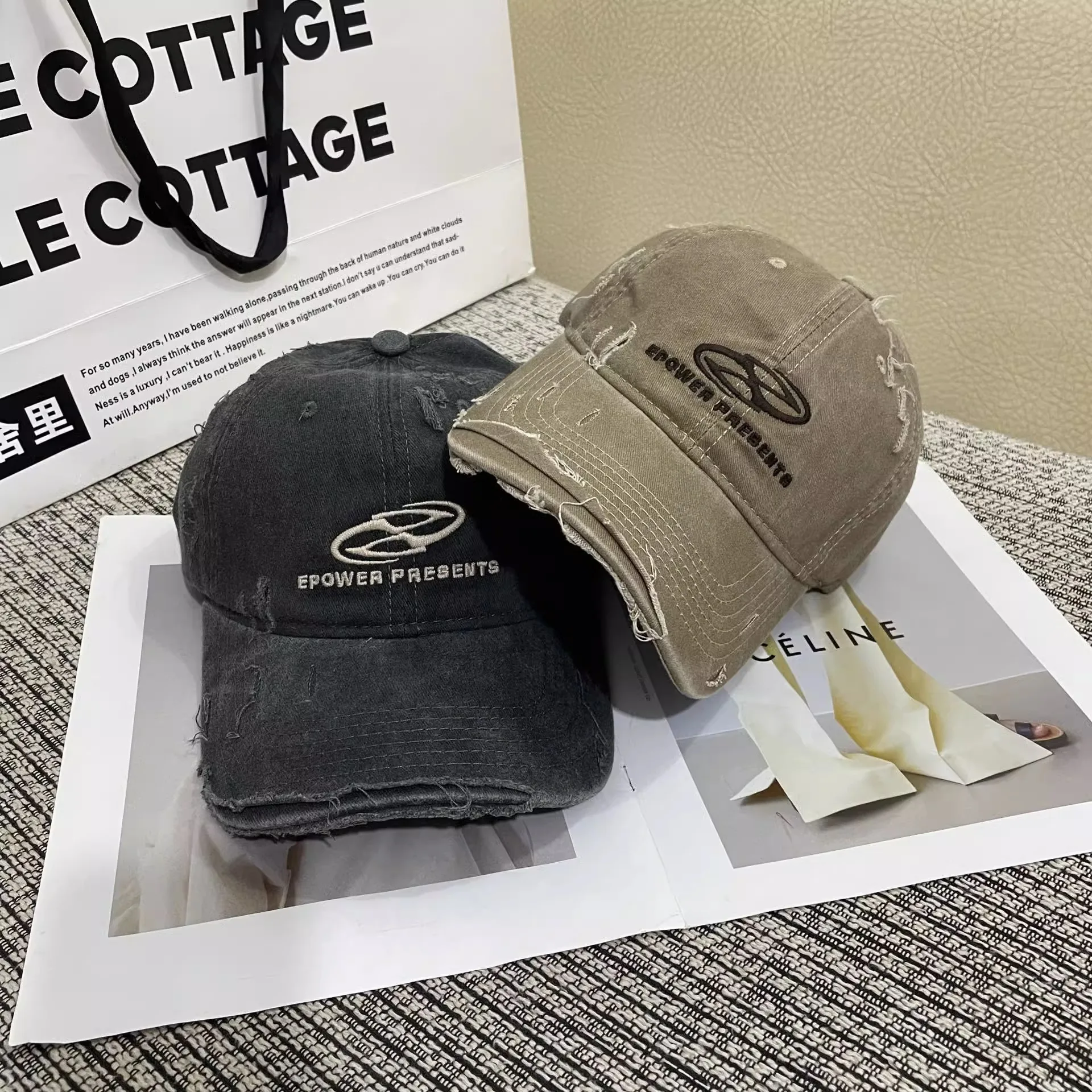 النسخة الكورية من إلكتروني التطريز كسر قديم لينة قبعة بيسبول المرأة المد ظلة واقية من الشمس قبعة الغاز الأجنبية قبعة السفر