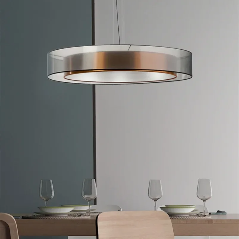 Imagem -03 - Modern Nordic Design Led Glass Chandelier Atmosfera Simples Ring Pendant Iluminação Sala e Quarto Lâmpada de Latão