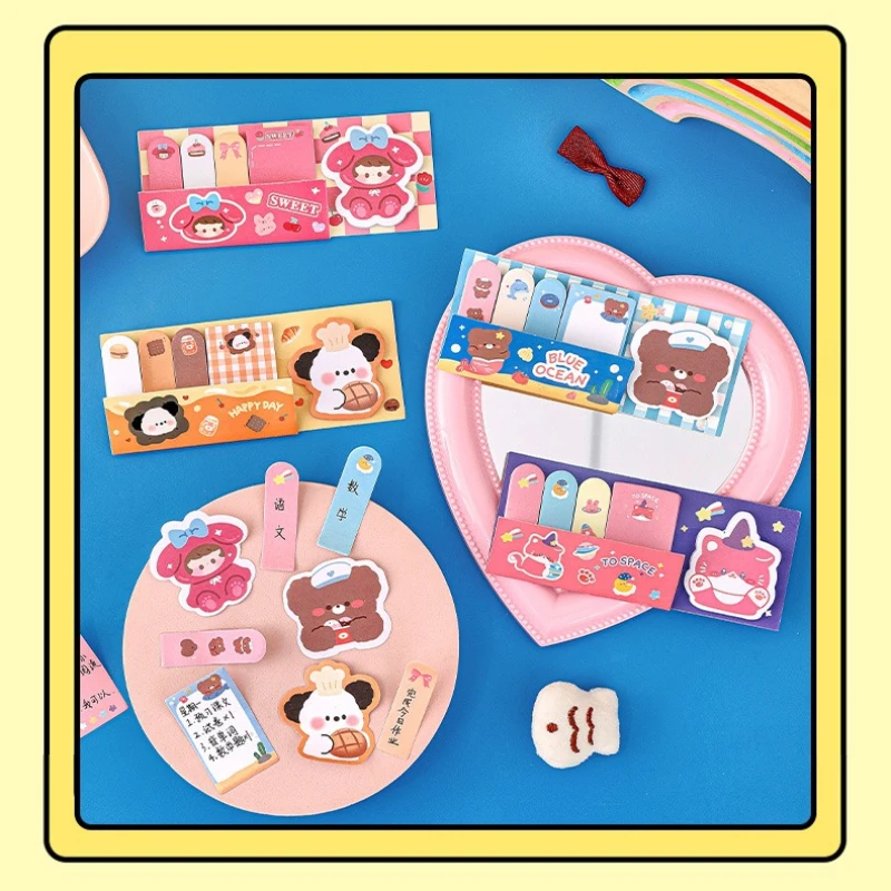 Lovely Gift Cartoon Combination Sticky Note Index Sticker Ins Creative Message N Times Student Small Gift Cute Handbook Paper