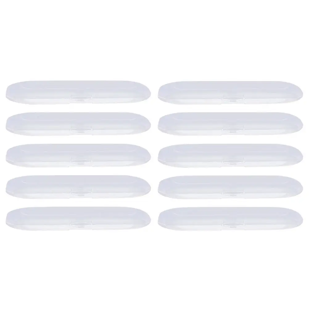 10Pcs Pencil Display Box Transparent Plastic Pencil Case Clear Pen Container Multipurpose Storage for Students