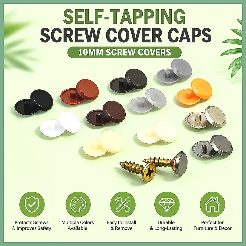 M4 Flat Head Self Tapping Screw Cap Cross Decorative Cover Furniture Hardware Wardrobe Plastic Electroplated Hole Plug