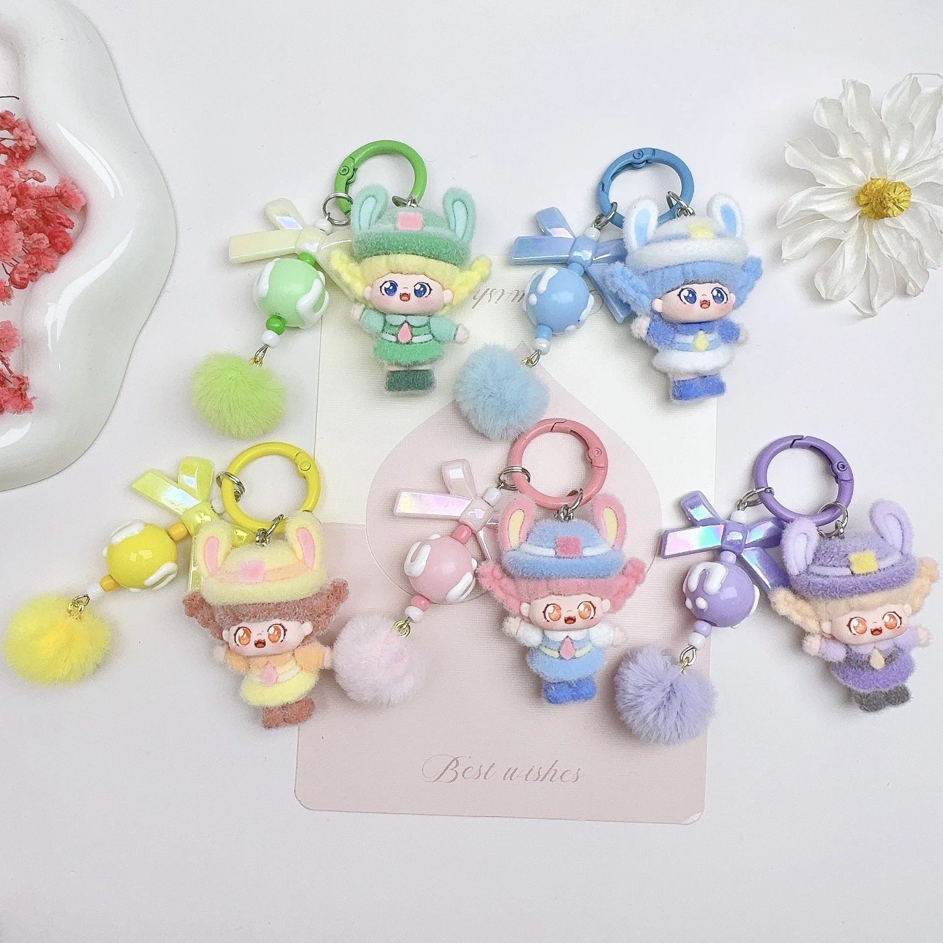 

New model Baby Three KeyChain Creativity Figure Collection Backpack Decoration Pendant Toy Gift