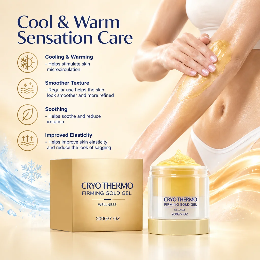 Firming Gold Gel, Moisturizing Body Care Gel, Golden Skin Firming Cream, Hydrating Massage Gel for Abdomen Thigh Arm Daily Care