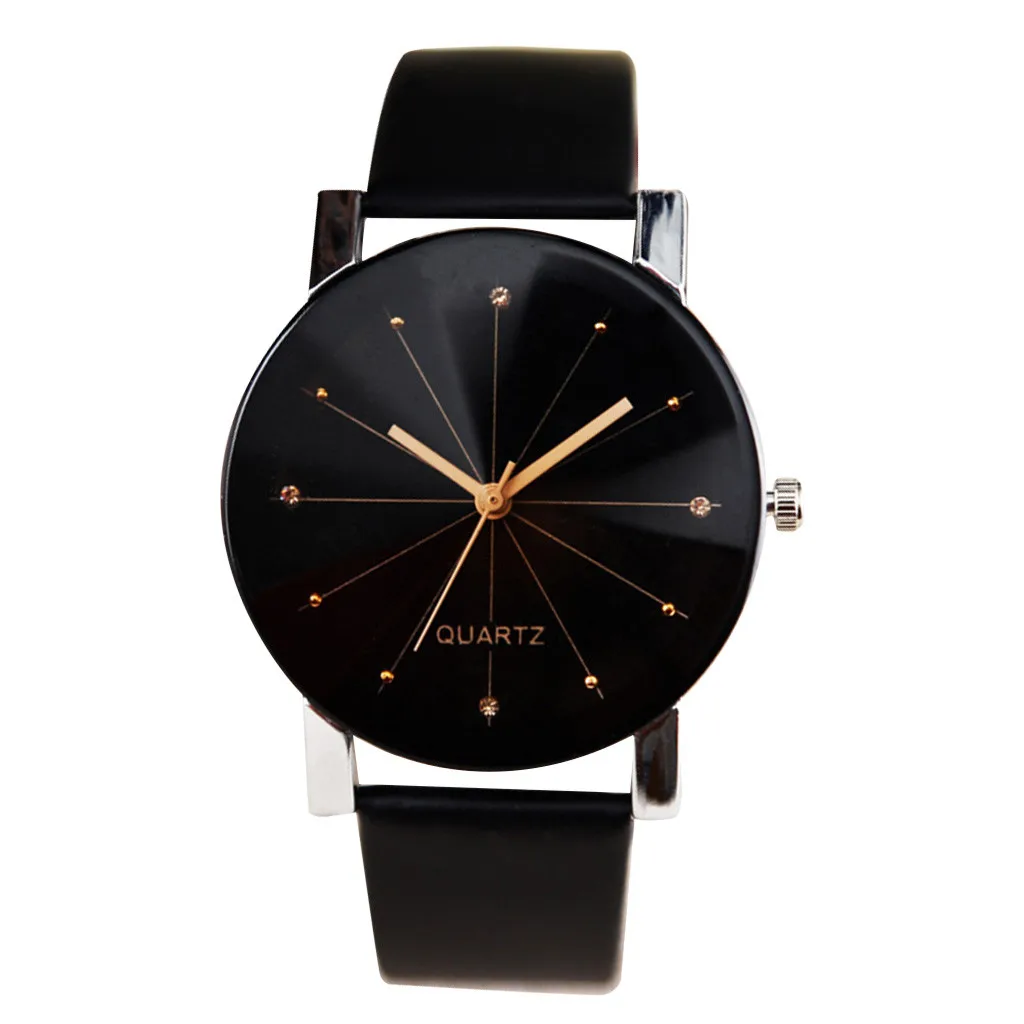 Fashion Couple Watches Classic Leather Strap Line Analog Quartz Wrist Watches Daily Basic Simple Causal Watch For Gift