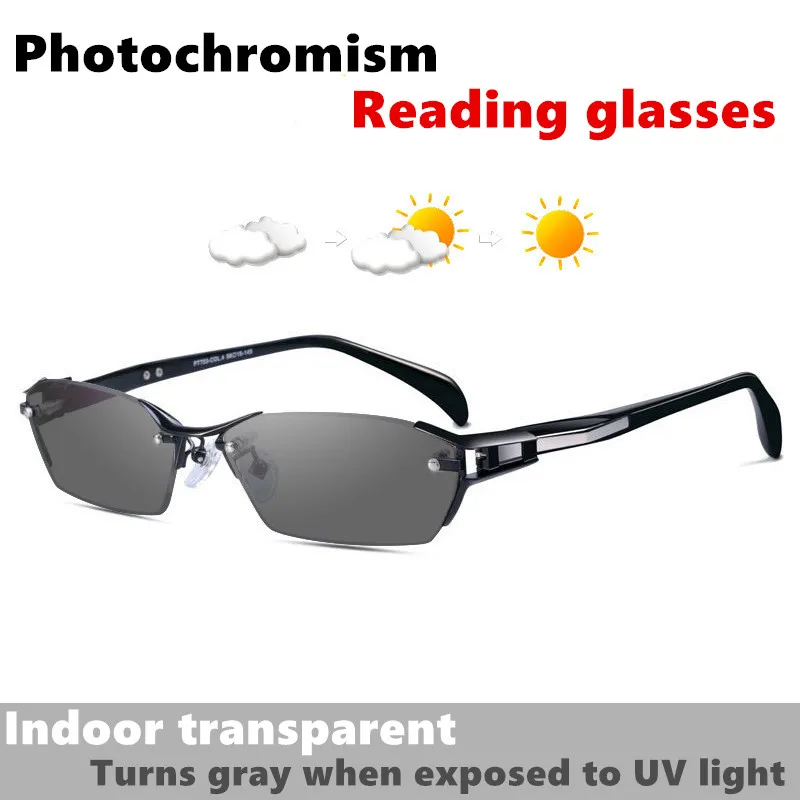 2025Neue Lesebrille für Männer und Frauen, randlos, Antiblulett, Brille, Unisex, photochrome Leser, modisch, Retro, vielseitig, Trendbrille