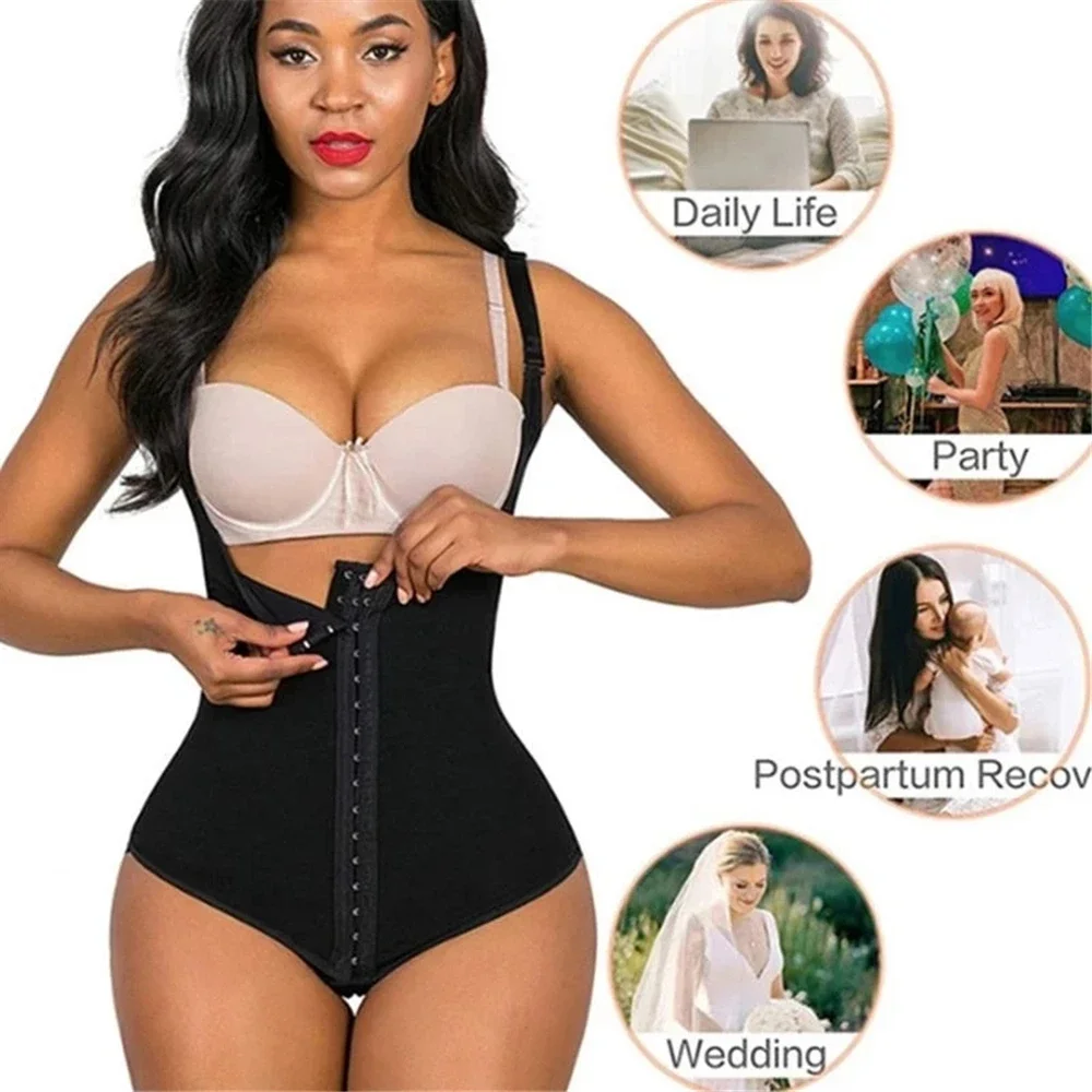 Fajas Colombiana ผู้หญิง Breathable ปรับ 3 แถว Hook Eye Tummy ลด Butt Lifter Girdle เอว Trimmers Shapers Bodysuits