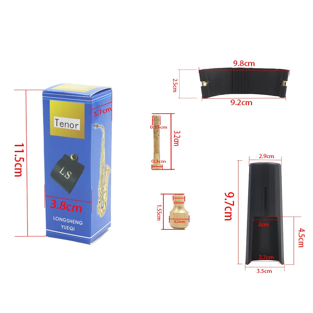 PU Leather Saxophone Mouthpiece Ligature with Cap for Alto Tenor Soprano Saxophone Mouthpieces Fits Standard Sax Models