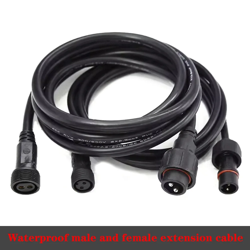 waterproof Male and female extension cables 0.5/1.5 square meters outdoor LED plugs male and female aviation power connector