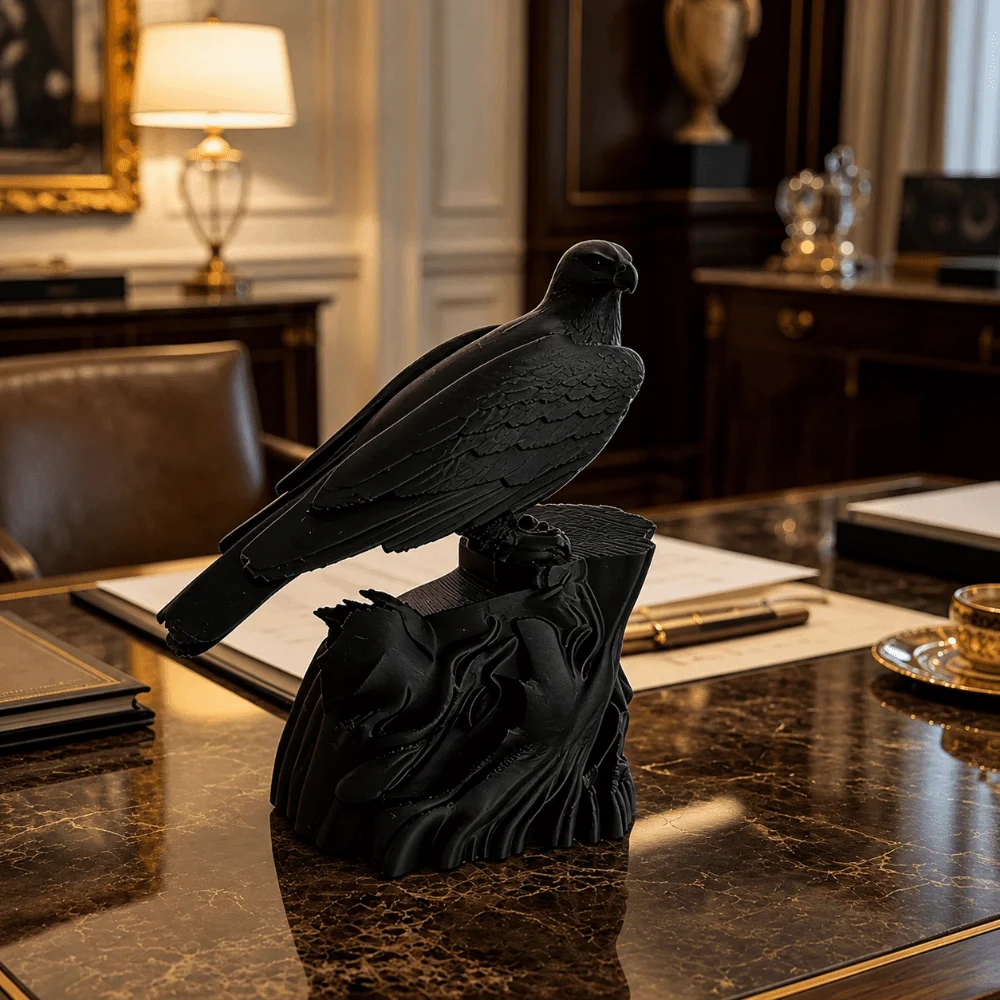 Vintage Gothic Style Crow Statue Home Decoration 3D Printed Crow Ornaments Seagull Bird Ornaments Craft Office