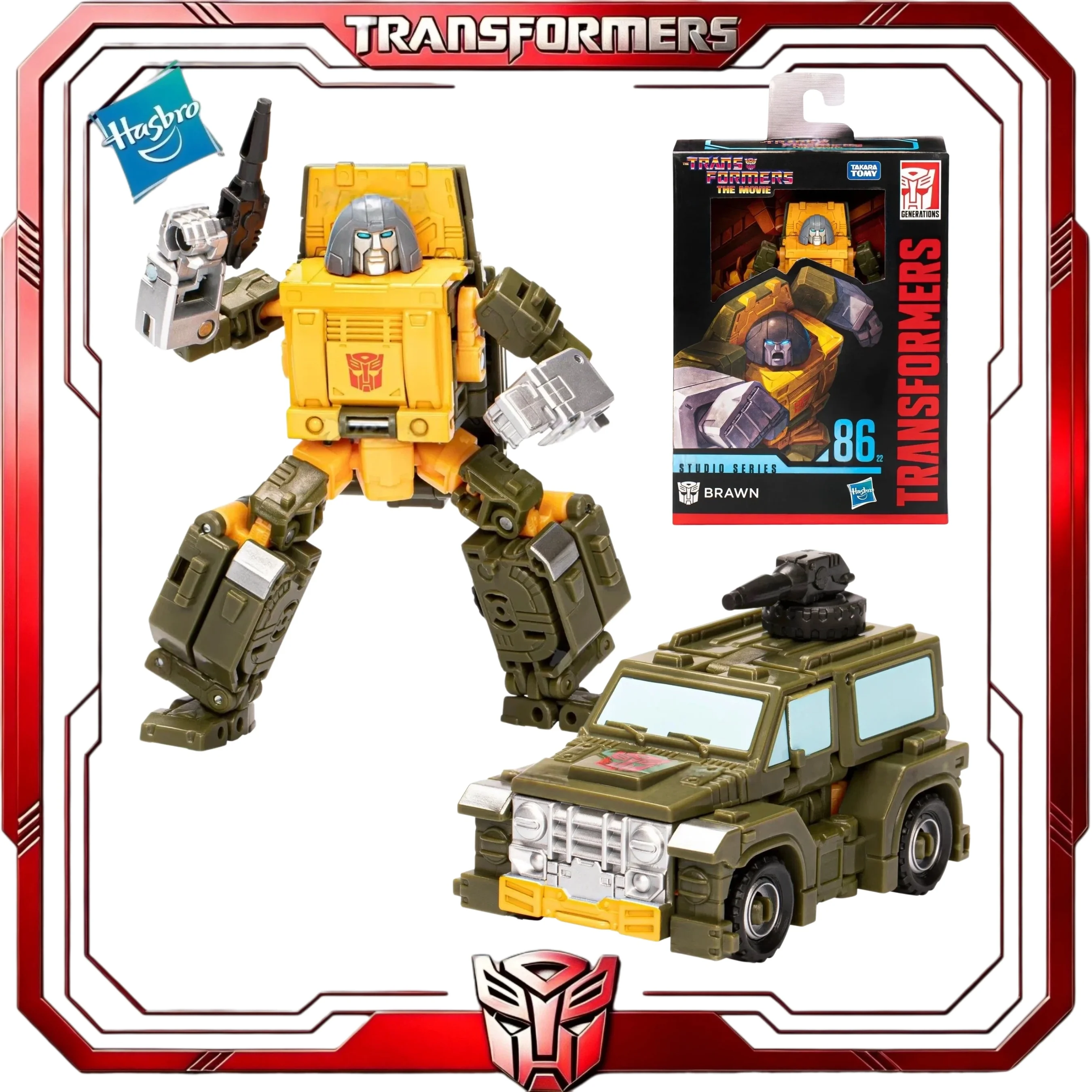 En stock: Transformers Studio Series 86 Deluxe Brawn Hasbro, figura de acción coleccionable de Decepticon Shuttle Ambush de la película de 1986