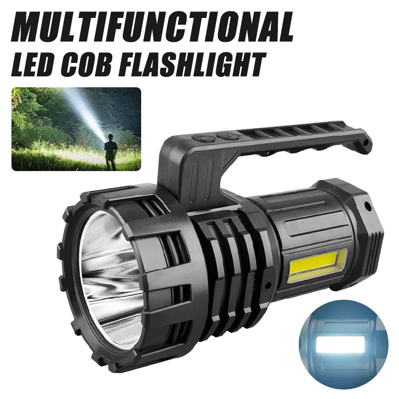 Super Bright LED Flashlight High Power Long Shot Torch USB Rechargeable Searchlight Outdoor Camping Patrol Mine Searchlight