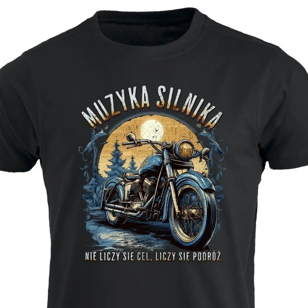 Engine Music Polish Motorcycle Rider Motorcyclist T-Shirt 100% Cotton O-Neck Short Sleeve Summer Casual Mens T-shirt Size S-3XL