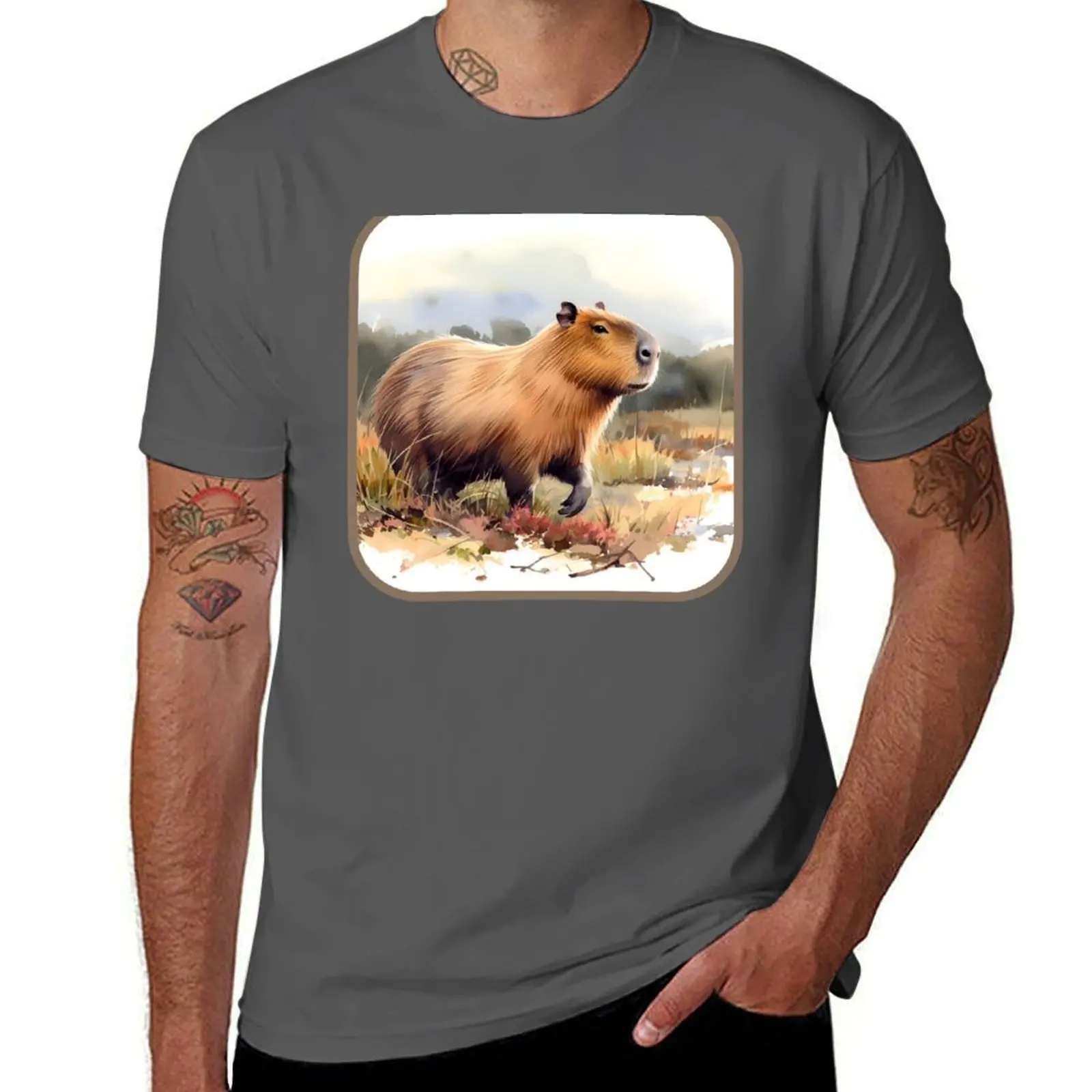 

Capybara Art #13 Capybara Lovers T-Shirt t shirts for man slim fit t shirts for man pack cotton T-Shirt