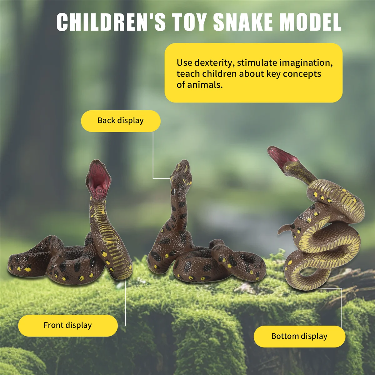 Children'S Toy Snake Model Simulation Reptile Giant Python Big Python Wild Animal Snake Model