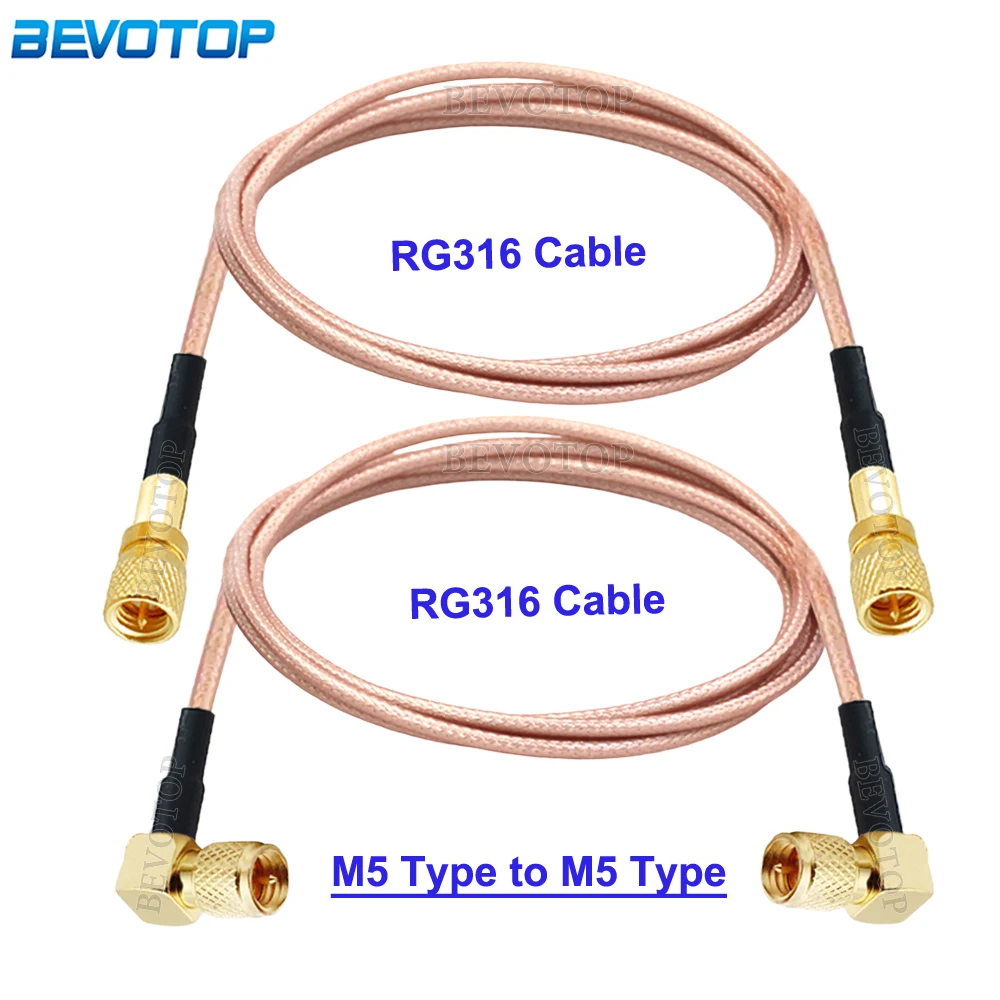 L5 M5 to M5 Type 10-32UNF Connector 50Ohm RG316 RF Coaxial Pigtail Jumper for Ultrasonic Flaw Detector Acceleration Sensor