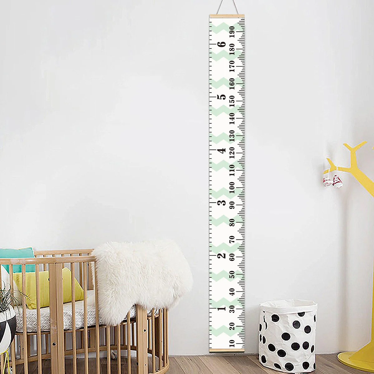 

Hanging Growth Chart Height Measurement Ruler Mint Green Material Waterproof Durable Room Wall Decoration