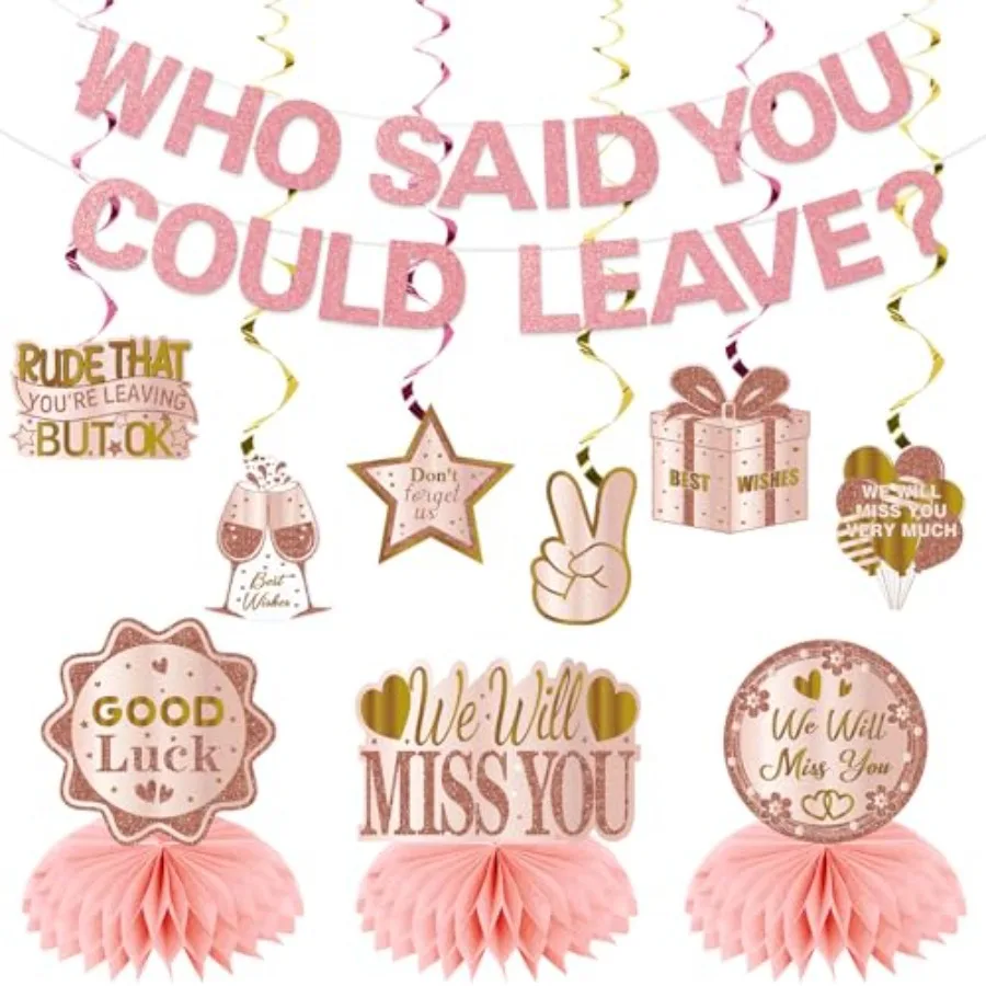 زينة الحفلات التي قالها أنك لافتة حظًا سعيداً، سوف نفتقدك وداعًا، وداعاً #1