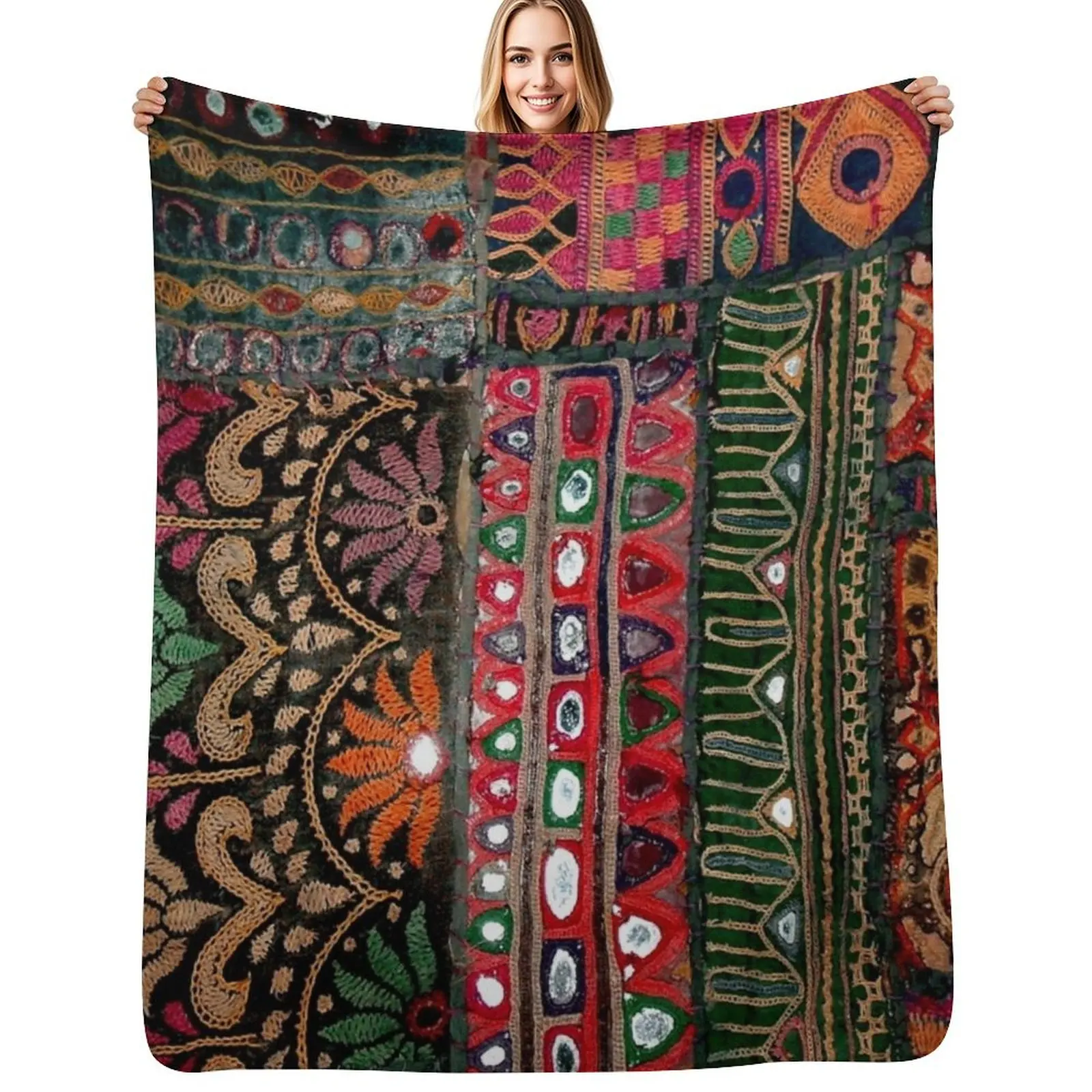 

Morocco style Throw Blanket Warm Flannel Blanket for Couch Chair Bedroom
