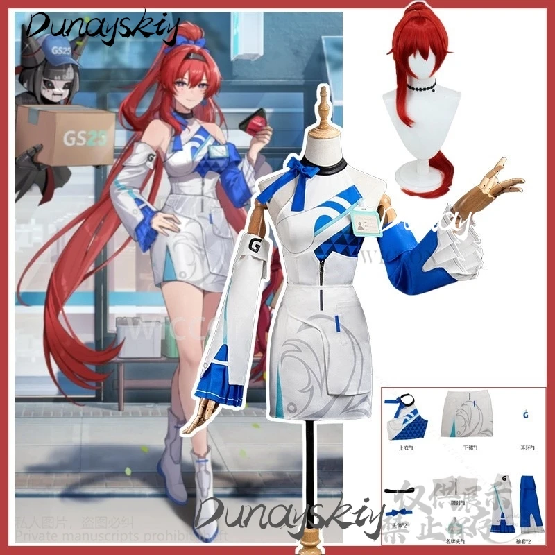 Anime Game Wuthering Waves Cosplay Yinlin 띵조월드 In AGF 2024 Costume 명조 Qipao Dress Lolita Red Wigs For Halloween Cos Customized