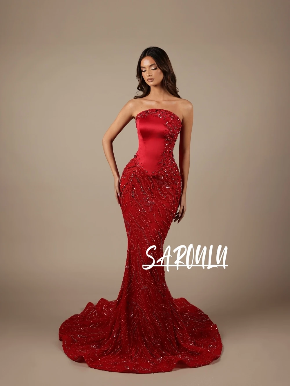 

Новое поступление: Изысканное вечернее платье-русалка без бретелек, расшитое бисером, для выпускного вечера, на заказ, для торжественных мероприятий