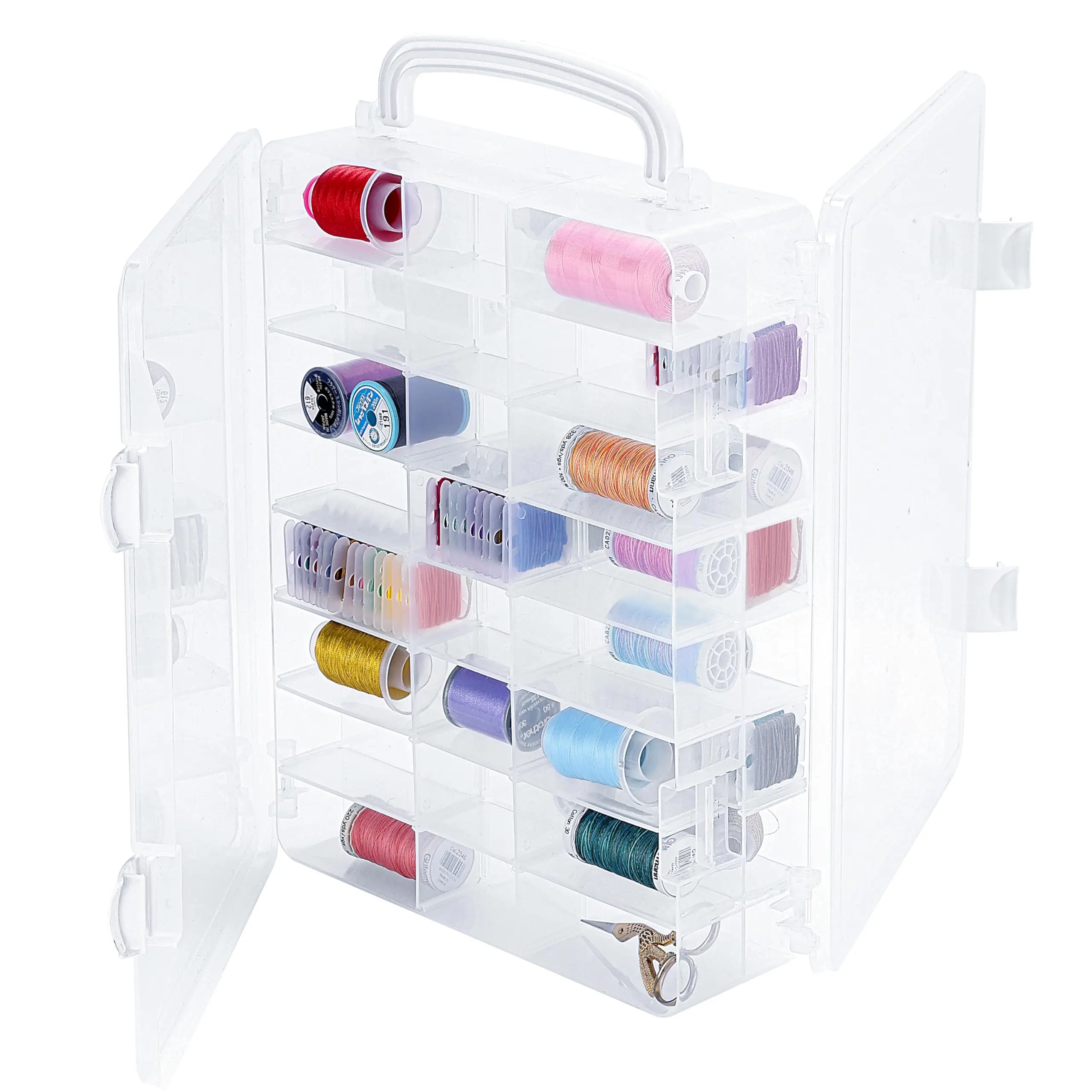 48 Grid Double-Sided Storage Organizer/Box,Removable Dividers for Embroidery and Sewing Threads,Needles,Beads,Small Crafts & Toy