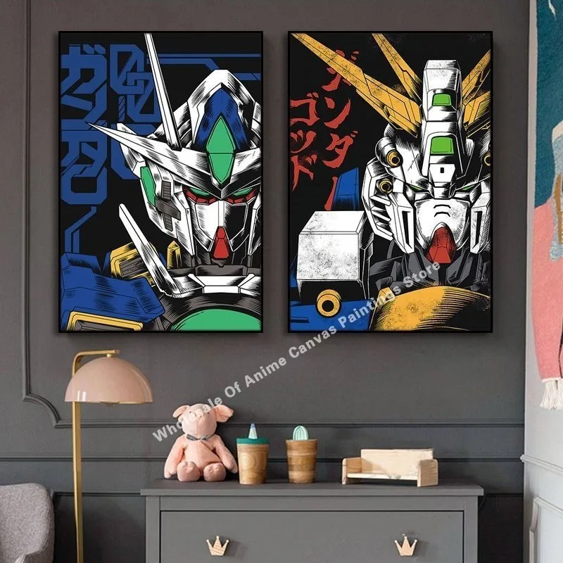 Gundam Decorative Painting Poster Mech Dormitory Esports Room Hanging Painting Bedroom Sofa Background Wall Decorative Painting
