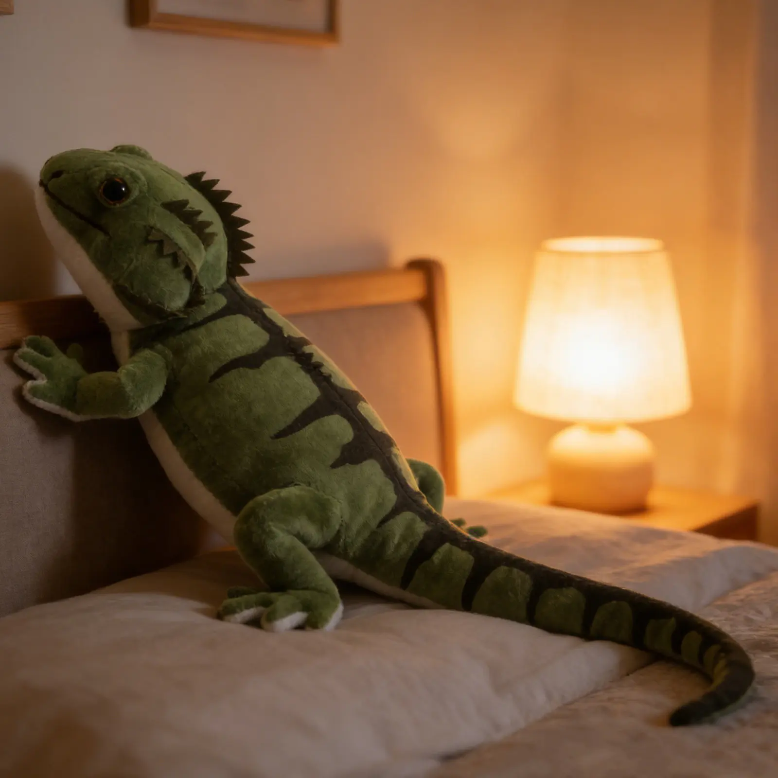Bearded Dragon Lizard Cushion 16.34inch Realistic Soft Reptile Pillow Decorative Stuffed Animal for Home Sofa Bed Gift