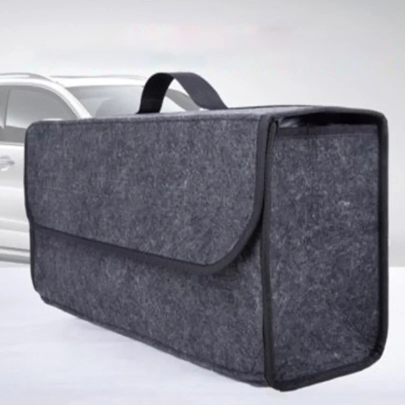 

Large Anti Slip Compartment Boot Storage Organizer Tool Car Storage Bag Car Trunk Organizer Soft Felt Storage Box Accessories