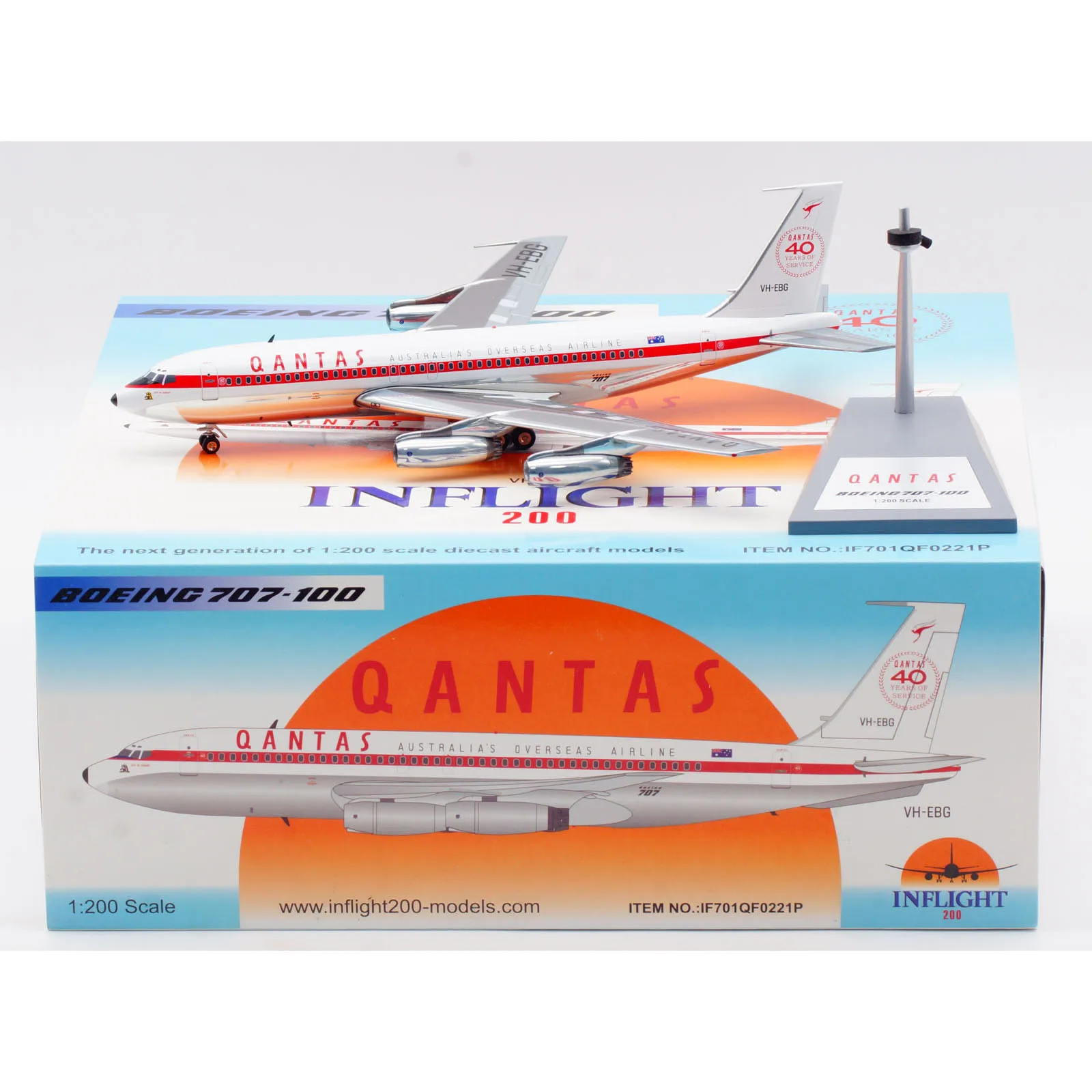 IF701QF0221P Alloy Collectible Plane Gift INFLIGHT 1:200 Qantas Airlines Boeing B707-100 Diecast Aircraft Jet Model VH-EBG